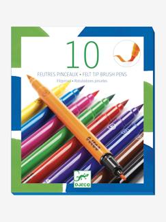 Brinquedos-Atividades artísticas-10 canetas de feltro duplo bico, da DJECO