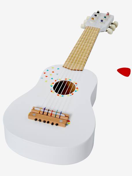 Guitarra Montessori em madeira FSC® bege+branco 