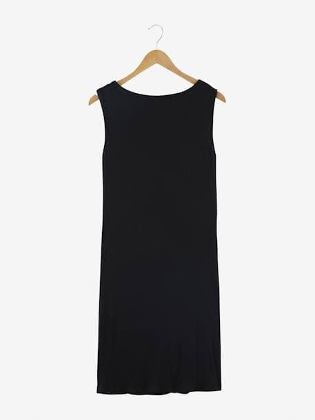 Vestido em malha canelada, para grávida CINZENTO CLARO MESCLADO+PRETO ESCURO LISO 