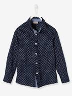 Camisa estampada às bolas, para menino AZUL CLARO ESTAMPADO+CASTANHO ESCURO ESTAMPADO+verde-abeto 