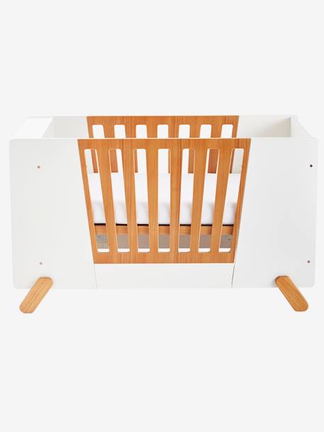 Cama para bebé com barreira amovível, tema Pirouette BRANCO CLARO LISO 