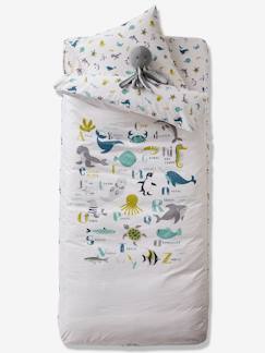 Toda a Seleção-Têxtil-lar e Decoração-Roupa de cama criança-Prontos-a-dormir-Conjunto pronto-a-dormir com edredon, tema Abecedário de animais marinhos