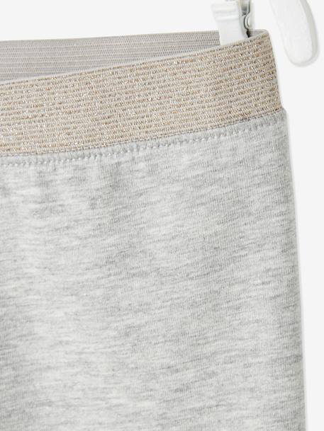 Leggings com cós irisado, para menina Azul escuro liso com motivo+cinza mesclado+Cinzento claro mesclado+Preto escuro liso com motivo+ROSA ESCURO LISO+VIOLETA MEDIO LISO 