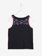 Camisola de cavas para desporto, efeito top, para menina CINZENTO ESCURO ESTAMPADO+CINZENTO ESCURO LISO 