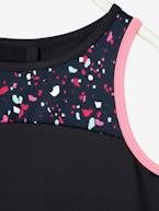 Camisola de cavas para desporto, efeito top, para menina CINZENTO ESCURO ESTAMPADO+CINZENTO ESCURO LISO 