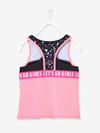 Camisola de cavas para desporto, efeito top, para menina CINZENTO ESCURO ESTAMPADO+CINZENTO ESCURO LISO 