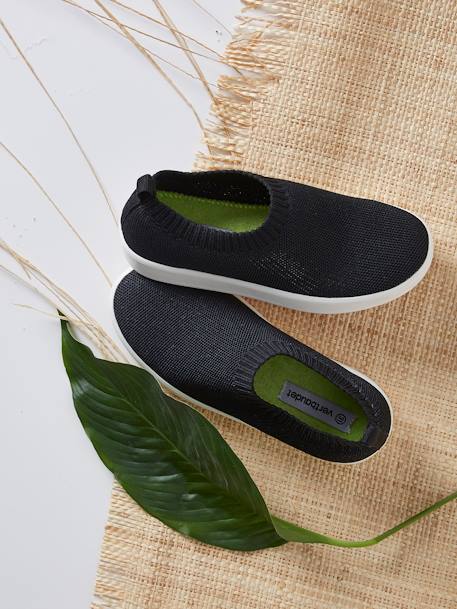 Ténis slip-on, ecorresponsáveis, para menina PRETO ESCURO LISO 