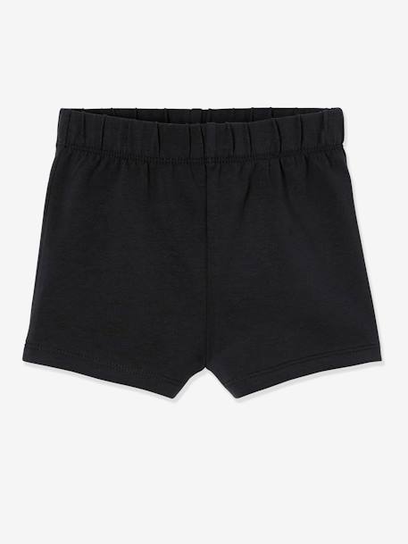 Lote de 2 shorties para menina PRETO ESCURO BICOLOR/MULTICOLO+Rosa claro liso 