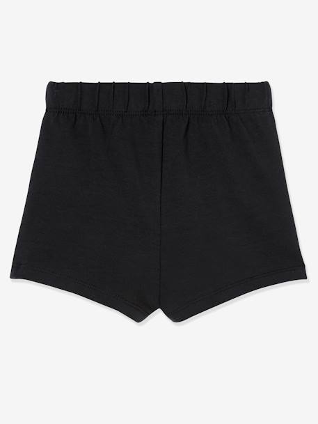 Lote de 2 shorties para menina PRETO ESCURO BICOLOR/MULTICOLO+Rosa claro liso 