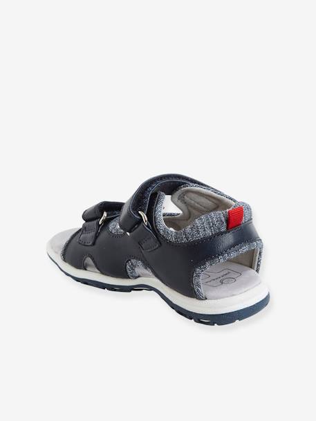 Sandálias com barras autoaderentes, para menino,  coleção autonomia AZUL ESCURO LISO 