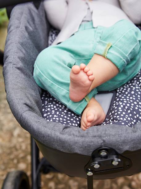 Proteção reversível, bimatéria para assento de carrinho de bebé BRANCO CLARO ESTAMPADO 