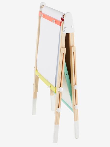 Quadro Montessori, dobrável e regulável em altura, 3 em 1, em madeira FSC® multicolor+ROSA MEDIO LISO 