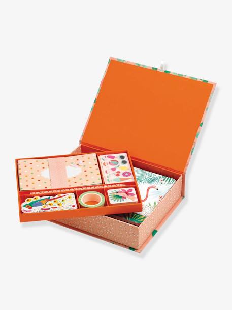 Conjunto de papelaria Marie, da DJECO laranja 