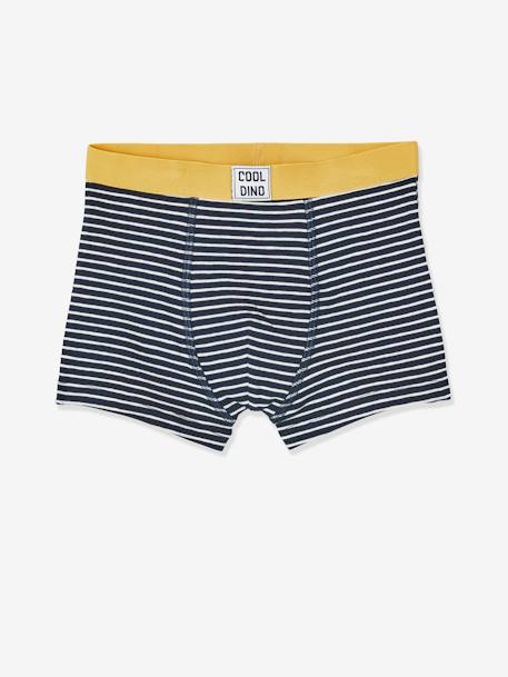 Lote de 5 boxers stretch Dino, para menino AZUL ESCURO ESTAMPADO 