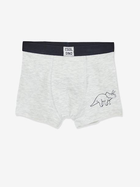 Lote de 5 boxers stretch Dino, para menino AZUL ESCURO ESTAMPADO 