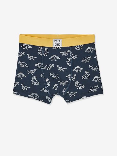 Lote de 5 boxers stretch Dino, para menino AZUL ESCURO ESTAMPADO 