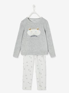 -Pijama em veludo "máscara de gato", para menina