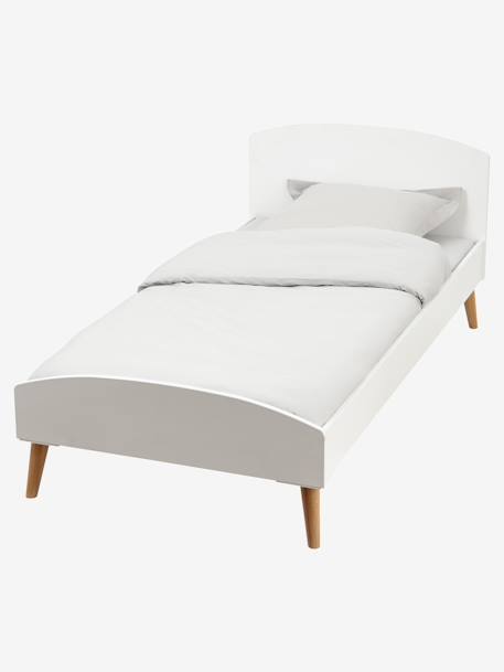 Cama de criança Montessori, TEMA CONFETES Branco/madeira+ROSA CLARO LISO+VERDE CLARO LISO 