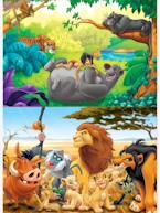 Lote de 2 puzzles em madeira de 50 peças Disney® Animals Friends O Rei leão + O livro da selva, da EDUCA multicolor 