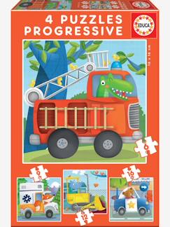 Brinquedos-Jogos educativos-Lote de 4 puzzles progressivos, de 6 a 16 peças, Patrulha de resgate, da EDUCA