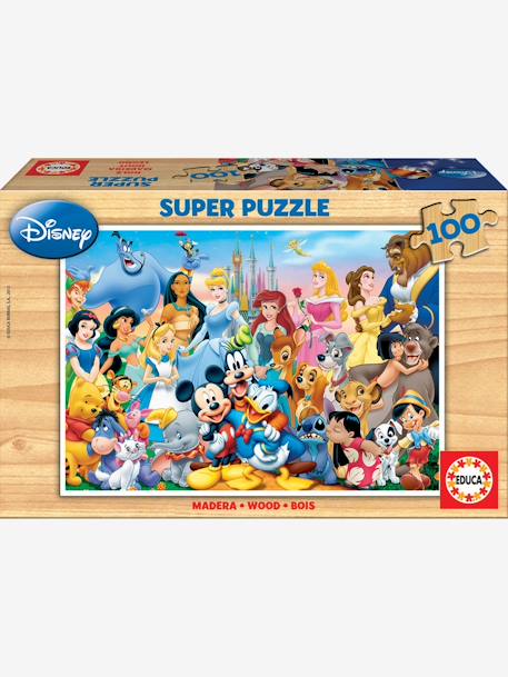 Puzzle de 100 peças, O  Maravilhoso Mundo da Disney®, EDUCA AZUL ESCURO LISO COM MOTIVO 