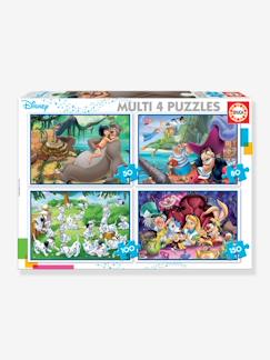 -Lote de 4 puzzles progressivos, de 50 a 150 peças, Multi 4 Clássicos Disney®, da EDUCA