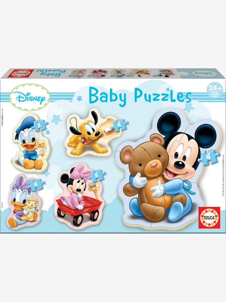 Lote de 5 puzzles progressivos, de 3 a 5 peças, Disney® Mickey, da EDUCA AZUL CLARO LISO COM MOTIVO 