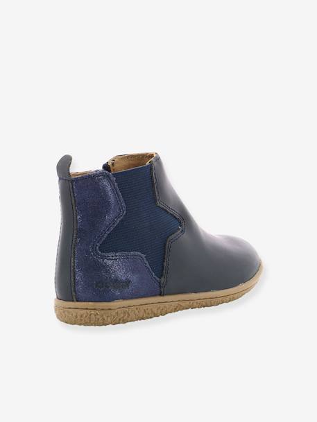 Botas para menina, Vermillon da KICKERS® AZUL ESCURO METALIZADO+BEGE MEDIO LISO COM MOTIVO+PRETO ESCURO LISO 