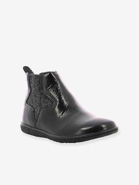 Botas para menina, Vermillon da KICKERS® AZUL ESCURO METALIZADO+BEGE MEDIO LISO COM MOTIVO+PRETO ESCURO LISO 