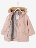 Parka 3 em 1, para bebé menina AZUL ESCURO LISO+ROSA CLARO LISO COM MOTIVO 