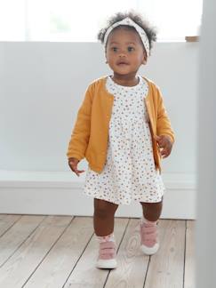 Personalizáveis-Bebé 0-36 meses-Conjunto de 3 peças, vestido + casaco + fita para o cabelo, para bebé menina