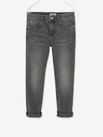 Jeans slim morfológicos 'waterless', medida das ancas ESTREITA, para menino AZUL ESCURO DESBOTADO+AZUL ESCURO LISO+CINZENTO ESCURO LISO COM MOTIV+double stone 