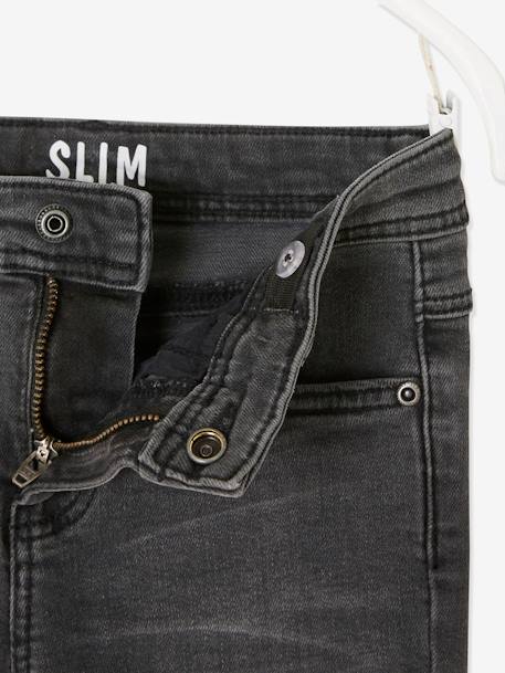 Jeans slim morfológicos 'waterless', medida das ancas ESTREITA, para menino AZUL ESCURO DESBOTADO+AZUL ESCURO LISO+CINZENTO ESCURO LISO COM MOTIV+double stone 