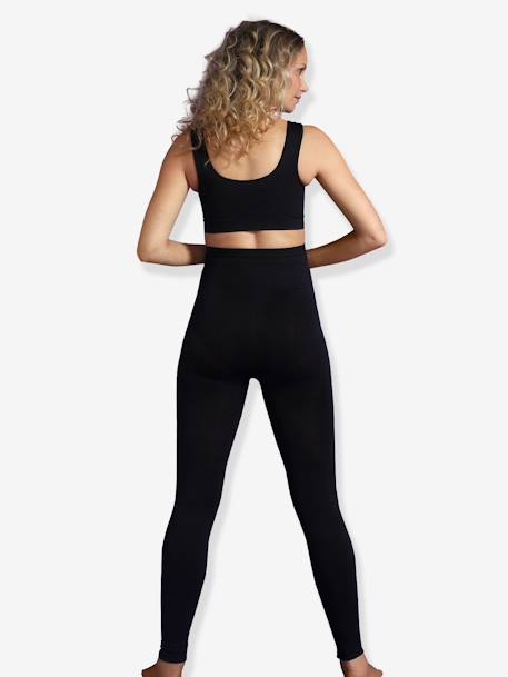 Leggings em tecido stretch, com memória de forma, para grávida, da CARRIWELL PRETO MEDIO LISO 