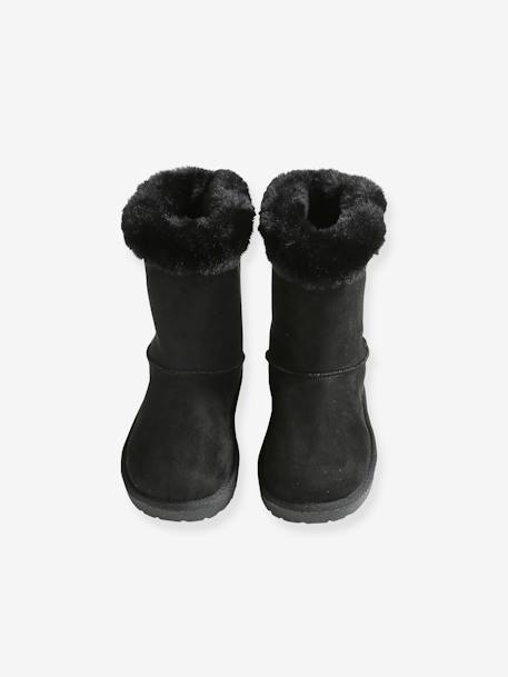 Botas com pelo, para menina Preto liso 