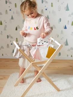 Brinquedos- Jogos de imitação-Casa, bricolagem e profissões-Estendal de roupa Montessori, em madeira