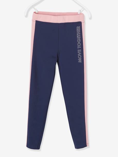 Leggings de desporto com barra dos lados, para menina AZUL ESCURO LISO+cinza mesclado+marinho+rosado+verde 