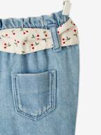 Jeans com cinto em tecido, para bebé AZUL MEDIO DESBOTADO 