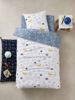Têxtil-lar e Decoração-Roupa de cama criança-Capas de edredon-Conjunto capa de edredon + fronha de almofada para criança Basics, tema Cosmos