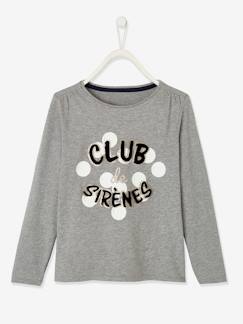 Menina 2-14 anos-T-shirts-T-shirts-Camisola "club des sirènes" com detalhes fantasia e mangas compridas, para menina