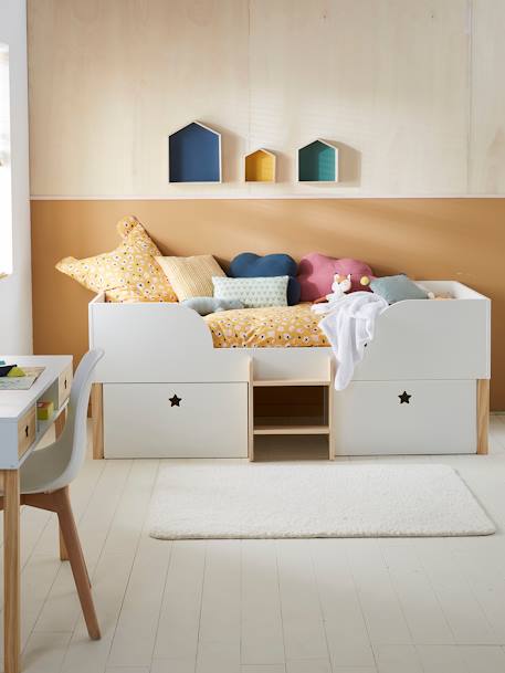 Cama alta Montessori, Ursa Maior BRANCO CLARO LISO 