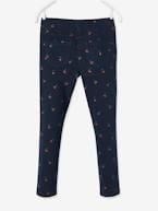 Treggings morfológicas com cerejas estampadas, para menina, medida das ancas Estreita AZUL ESCURO ESTAMPADO+ROSA CLARO ESTAMPADO 