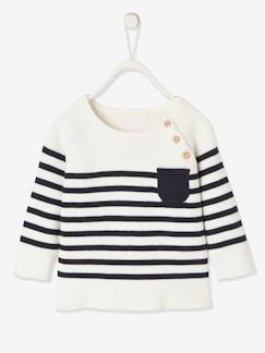 Malhas, Calças e Jeans-Bebé 0-36 meses-Camisolas, casacos de malha, sweats-Camisolas-Camisola estilo marinheiro, para bebé