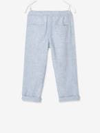 Calças transformáveis em calças curtas, em tecido leve, para menino AZUL CLARO LISO COM MOTIVO+bege mesclado 