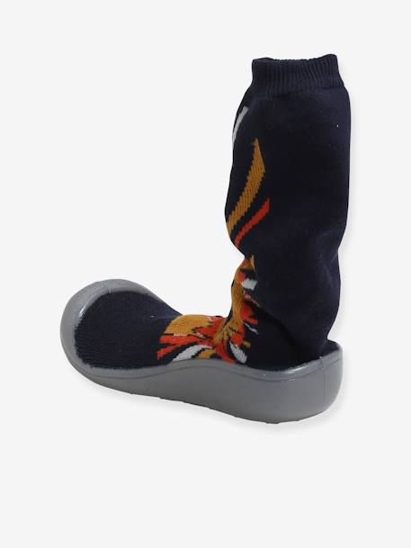 Pantufa-meia antiderrapante, para menino AZUL ESCURO ESTAMPADO 