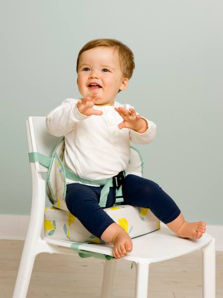 Assento elevatório para cadeira Easy up da BABY TO LOVE AMARELO MEDIO LISO COM MOTIVO+AZUL ESCURO AS RISCAS+CINZENTO CLARO ESTAMPADO 