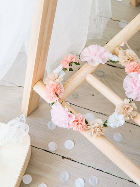 Coroa de flores, rosas, para menina ROSA CLARO LISO 