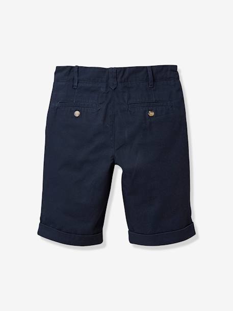 Bermudas clássicas Cyrillus, para menino AZUL ESCURO LISO+BEGE MEDIO LISO 