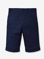 Bermudas de cerimónia, em linho/algodão CYRILLUS, para menino AZUL ESCURO LISO 