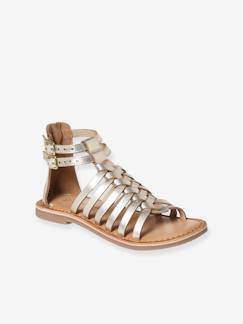 Toda a Seleção-Calçado-Calçado menina (23-38)-Sandálias, chinelos-Sandálias em pele, estilo romano, para menina